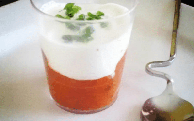 Verrines de poivrons et fromage